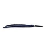 Blue Leather Clip Organizer for Wheelchairs, Walkers, & Rollators (Set of 2) showing a close-up of the blue leather strap with hook & loop fastening and attached carabiner.