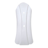 Front Fender for the Coleman BT200X Mini Bike, a white rectangular plastic object with a central hole, designed to bolt to the headlight bracket for optimal protection against mud and debris.
