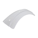 Rear Fender for the Coleman BT200X Mini Bike, white with multiple holes, designed as an effective mudshield to prevent mud, water, and debris from being thrown forward.