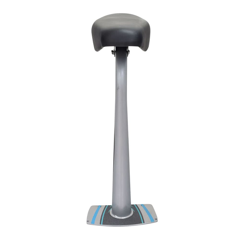 Seat with Post for the Razor E200S (V38+), featuring a black upholstered seat and a sleek, easily attachable teal and silver post for added comfort and convenience on your Razor scooter.