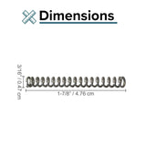 Throttle Cable Return Spring for the Monster Moto / Mega Moto MM-K80 80cc Go-Kart, depicted as a small metal helical spring with visible size and dimensions, essential for preventing throttle from sticking.