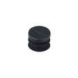 1/2 Bar End Caps for Thick Wall Handlebars – a close-up of a small, black, round plug designed to fit into the ends of handlebars or tillers, enhancing safety and aesthetics.