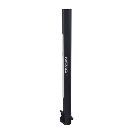 Folding Handlebar Stem for the Hover-1 Eagle Electric Scooter, showing a sturdy black pole with white text, featuring a blue button, handlebar tube, upper fold mechanism, and release lever.