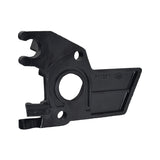 Carburetor Insulator Plate for the Baja Mini Bike (MB200), black plastic with a central hole, designed to fit and insulate the carburetor effectively.
