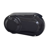 Steel Clutch Cover for the Baja Mini Bike (MB200) (Blemished) featuring a thick-walled steel design with minor scratches and scrapes, showing close-up details of its circular and perforated structure.
