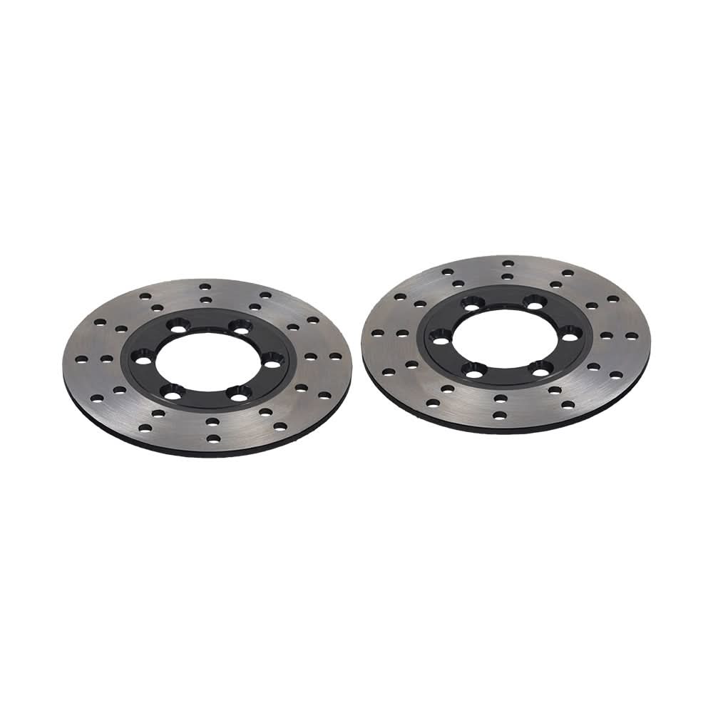 Brake Kit with Master Cylinder, Calipers, & Hoses for Go-Karts, featuring visible circular metal brake discs for DIY installation on 150cc go-karts.