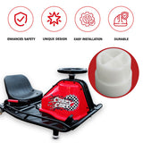 Plastic Tip for the Stabilizing Post on the Razor Crazy Cart (Versions 1+), shown as a white plastic pipe fitting, ensures rider safety by enhancing stability.
