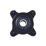 Front Wheel Hub for the Coleman AT125-EX ATV: Close-up of a black circular metal component with a central hole, designed to secure the front rim and brake disc to the axle.