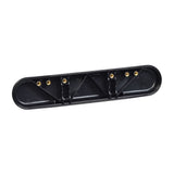 10-1/2 Desk Length Black Plastic Armrests for Wheelchairs (Set of 2), featuring a black rectangular design with multiple holes for adjustable fit.