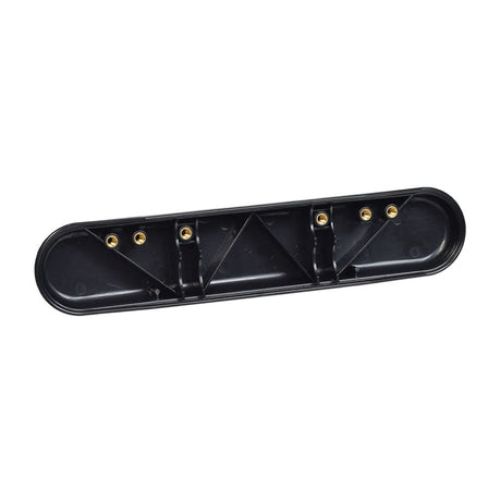 10-1/2 Desk Length Black Plastic Armrests for Wheelchairs (Set of 2), featuring a black rectangular design with multiple holes for adjustable fit.
