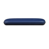 Navy Blue 14 Full Length Padded Vinyl Armrest for Wheelchairs, featuring a blue rectangular pad with black edges and a black base, compatible with various Invacare wheelchairs.