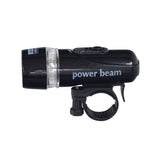 Handlebar Mount LED Bike & Scooter Flashlight with a releasable bracket and light-focusing technology, shown close up on a white background.