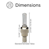 Firefly Valve Stem Light for Bikes & Scooters, showing a close-up of the metal and plastic tube with a clear tip designed to illuminate as the wheel spins.