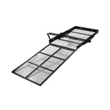 500 lb. Capacity Steel Scooter & Power Chair Carrier & Ramp (Blemished) featuring a metal gate with wire mesh and a foldable metal ramp for easy loading and transport.