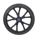200 mm Y-Spoke Wheel with Bearings for the Razor E Prime Scooter, featuring a black tire, blue center, and pre-installed 608RS bearings on a five Y-spoke rim with solid flat-free polyurethane tire.
