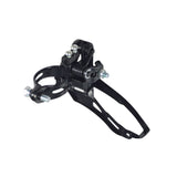 Down Swing Front Derailleur 3x8/7-speed for ANCHEER 26 350W Electric Mountain Bike, featuring a black metal alloy frame with visible screws, designed for precise gear shifts.
