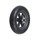 Rear Wheel Assembly for the Hiboy® S2 Pro Electric Scooter, featuring a solid 10 tire on a 6-spoke silver rim with six mounting holes for a brake disc and two bearings included.