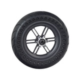 Rear Wheel Assembly for the Hiboy® S2 Pro Electric Scooter featuring a solid 10 tire mounted on a 6-spoke silver rim with six brake disc mounting holes and two included bearings.