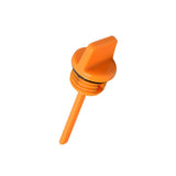 Oil Dipstick for the Massimo MM-MB100 Mini Bike, featuring an orange plastic body with a black handle and high/low level marks, designed to seal and protect the engine's oil tube.
