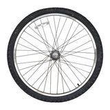 26 Front Wheel Assembly for the eZip & IZIP Mountain Trailz, featuring lightweight alloy rims, spokes, and a knobby 26x1.95 tire.
