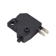 Brake Light Switch 2-Pin for scooters with GY6 engines, featuring a black plastic body and two 8 mm metal pins, ideal for disc brake systems.