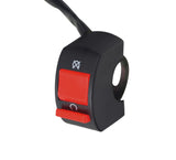 On/Off Kill Switch for the Massimo MM-MB100 Mini Bike, featuring a prominent button and wiring harness, designed to fit 7/8 handlebars for starting and stopping the engine.
