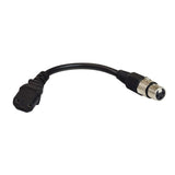 36 Volt 1.5 Amp XLR Battery Charger with Modified 3-Pin Connector, featuring a black cable and silver connector, designed for IZIP and Mongoose electric bicycles.