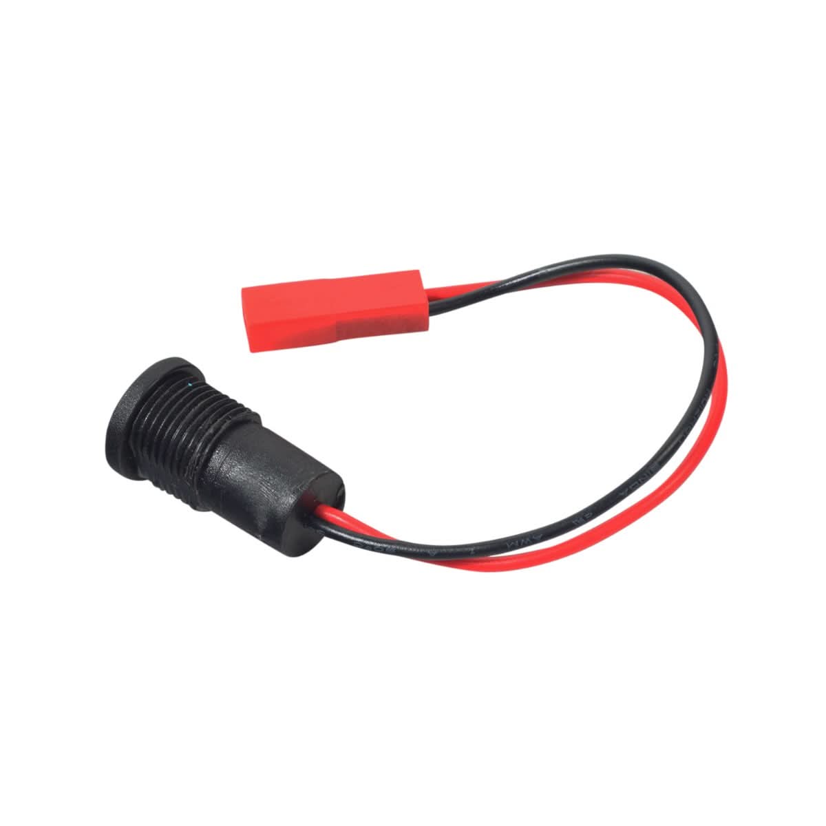 Coaxial Charger Port for the Hover-1 Comet Electric Scooter, featuring a black and red wire with a red clip, crucial for maintaining the scooter's charging functionality.