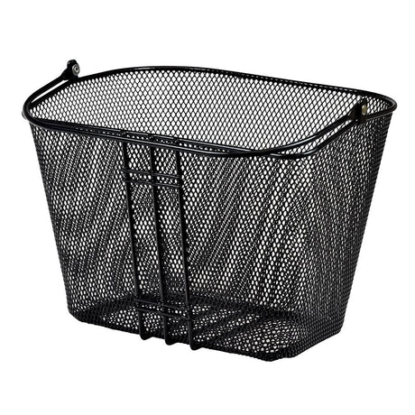 Basket for Merits Pioneer 4 (S141), Pioneer 9 (S331), & Pioneer 10 (S341) Mobility Scooters: A black wicker basket with a handle, designed for efficient storage on mobility scooters.