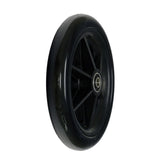 Front Caster Wheel for the Drive Viper Jr Wheelchair, featuring a black wheel with metal spokes and a metal center, perfect for replacing worn-out wheels on your wheelchair.