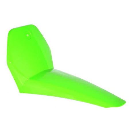 Front Fender for Baja Dirt Runner (DR90), a green plastic seat-like object with a central hole, designed as a replacement part for the DR90 dirt bike.