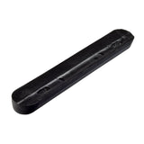 14 Full Length Black Urethane Armrest for Wheelchairs, featuring a black rectangular design with multiple holes for adjustable installation, offering full arm support and compatibility with various hole spacings.