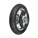 Rear Wheel Assembly with Wire Spoke Rim for the Razor Pocket Mod (Versions 13-30) (Blemished), featuring a close-up of the black tire, metal spokes, and rim.