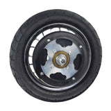 Rear Wheel Assembly with Wire Spoke Rim for the Razor Pocket Mod (Versions 13-30), featuring a 12-1/2 x 2-1/4 tire, tube, rim, and wheel bearings in a close-up view.