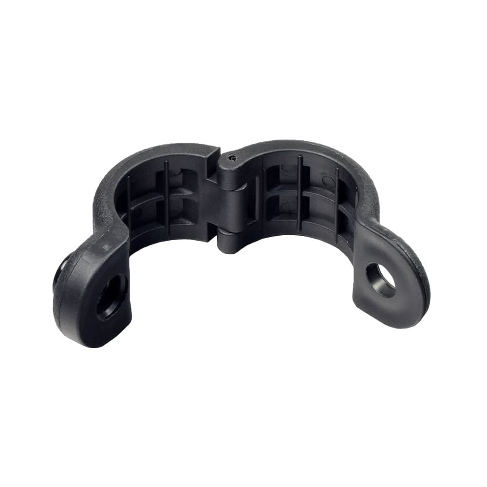 Mirrors for the Golden Buzzaround Lite (GB106), Companion I (GC240), & Companion II (GC340, & GC440) (Set of 2) featuring black plastic clips with holes and hinges for easy installation on mobility scooters.