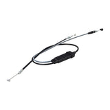 Throttle Cable for Polaris RMK Snowmobiles (2000-2001), featuring a close-up of the black cable's robust cover and connectors, essential for ensuring proper carburetor function and reliable throttle response.