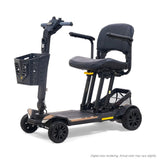 Golden Buzzaround CarryOn GB120B scooter shown with the Desert Tan shroud kit (MBA-0032), digital color rendering
