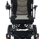 Golden Stride GP301 folding power chair, front view; uses the MBE-0002 24V 10Ah lithium battery pack