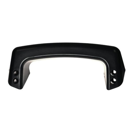 Grab Handle on Rear Shroud for the Golden Technologies Buzzaround Lite, a sturdy, black curved handle designed for easier transport, shown against a white background.