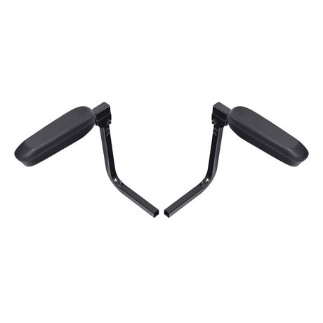 Armrest for the EV Rider Royale 4 Dual mobility scooter, showing two black metal arms with attached vinyl pads, compatible for left and right sides, designed for easy replacement and durability.