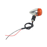 12 Volt Front Turn Signal, close-up view showcasing the light and wiring detail. Suitable for various gas scooters and mini choppers.