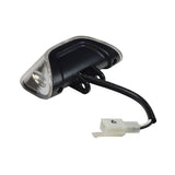Close-up of the Headlight Assembly for Golden Technologies Companion I (GC240) and Companion II (GC340, GC440) mobility scooters, featuring a black and clear light with an attached cable.