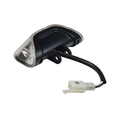 Close-up of the Headlight Assembly for Golden Technologies Companion I (GC240) and Companion II (GC340, GC440) mobility scooters, featuring a black and clear light with an attached cable.