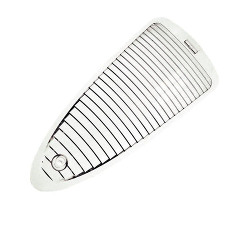 Headlight Lens for the Pride Sundancer (SC2000) mobility scooter, a clear plastic object with a central hole and black lines, designed to replace a cracked or scratched headlight lens.