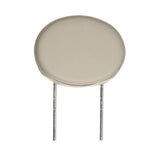 Hi-Back Deluxe Contour Black Vinyl Headrest for Pride Scooters and Jazzy Power Chairs, featuring a white round object with metal legs for secure mounting.
