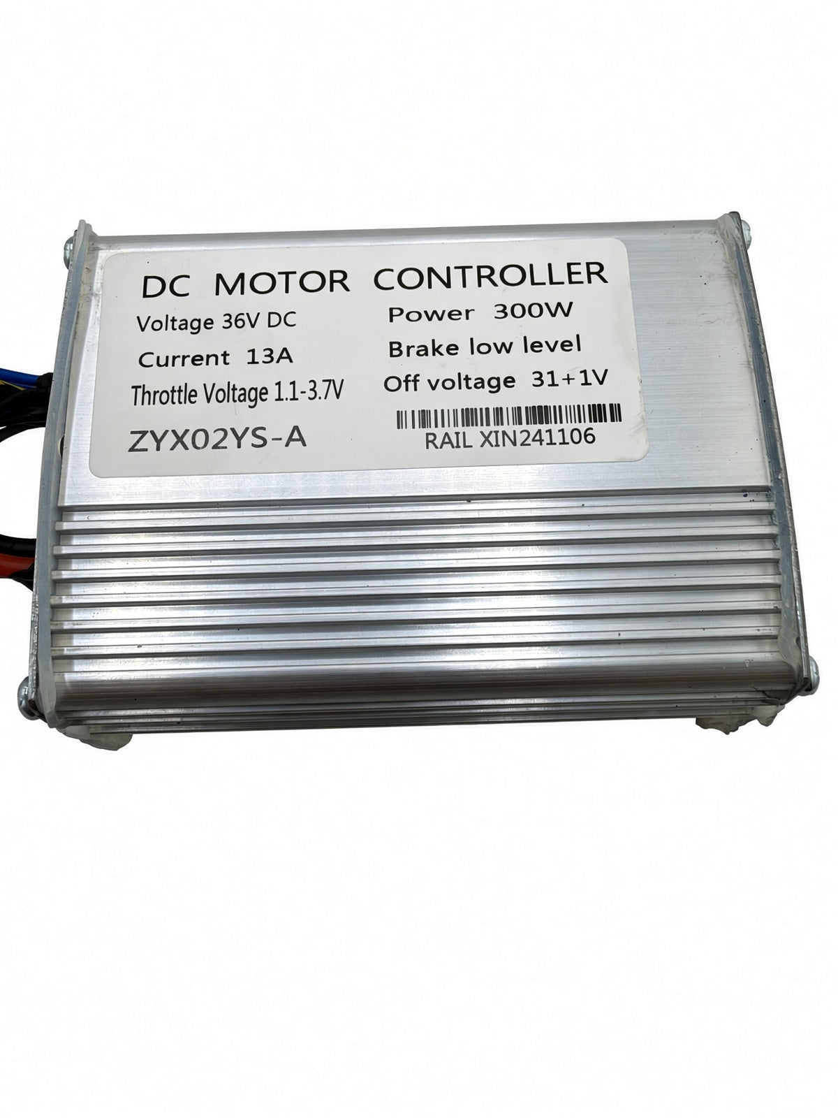 Label on Hiboy DK1 control module: ZYX02YS-A DC motor controller, 36V DC, 13A, 300W