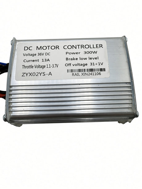 Label on Hiboy DK1 control module: ZYX02YS-A DC motor controller, 36V DC, 13A, 300W