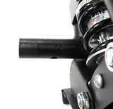 Deluxe Hoverboard Go-Kart Attachment Kit with Large Front Wheel & Suspension (Blemished), showing a black metal frame, suspension system, and handlebars for steering.
