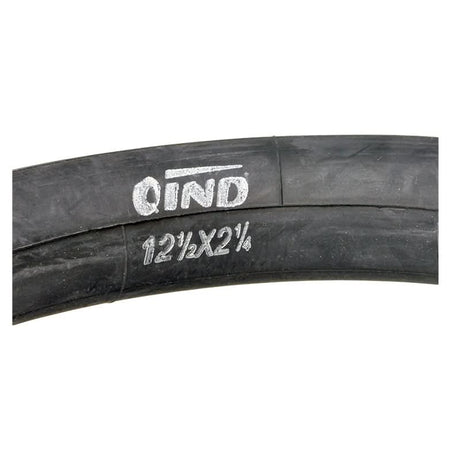 Close-up of a 12-1/2x2-1/4 Razor Pocket Mod Wide Tread Tire, featuring a black rubber surface with white text, ideal for Razor Pocket Mod scooters.