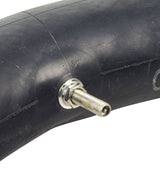 3.00/4.10-14 (90/100-14) Dirt Bike Tire & Tube Set featuring a black rubber tube with a silver screw, ideal for electric and gas-powered dirt bikes like the Baja DR90 and TaoTao DB17.